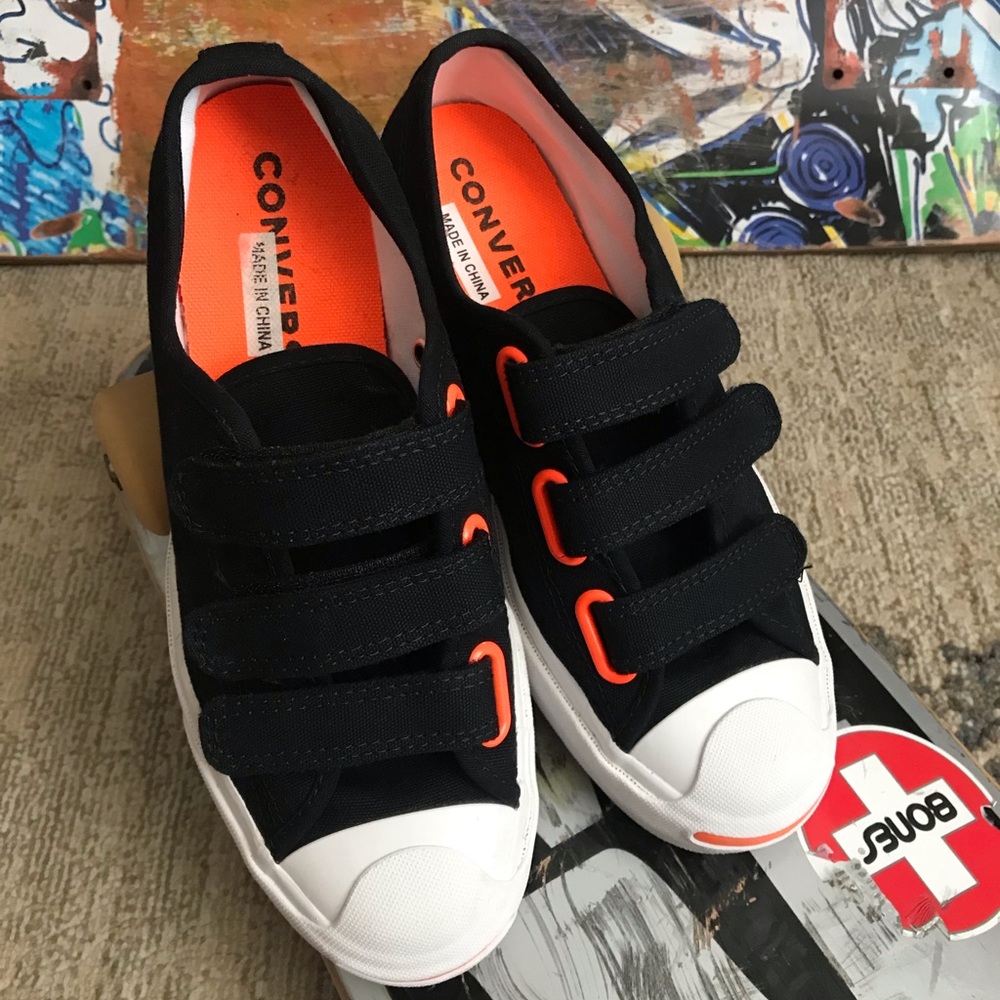 Converse Jack Purcell 3V Low Top Women’s Black Canvas Shoes Sz 6.5